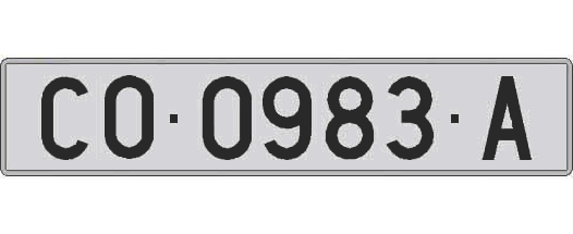 CO0983A matricula larga
