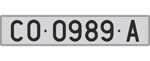 CO0989A matricula larga