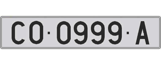 CO0999A matricula larga