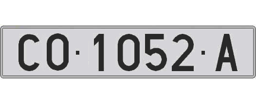 CO1052A matricula larga