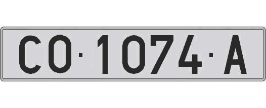 CO1074A matricula larga