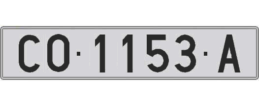 CO1153A matricula larga