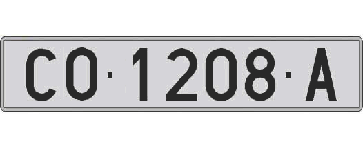 CO1208A matricula larga