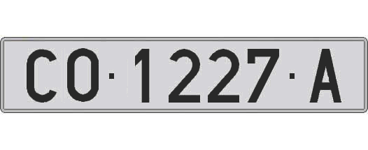 CO1227A matricula larga