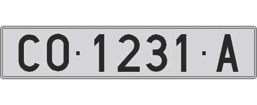 CO1231A matricula larga