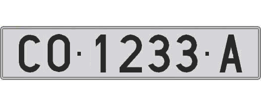 CO1233A matricula larga