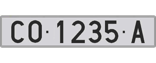 CO1235A matricula larga