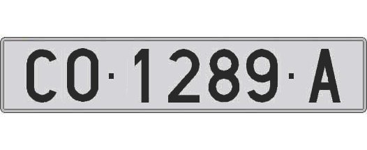 CO1289A matricula larga