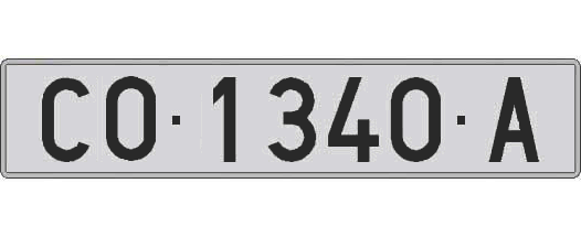 CO1340A matricula larga