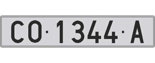 CO1344A matricula larga