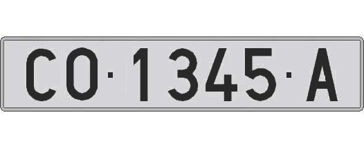 CO1345A matricula larga