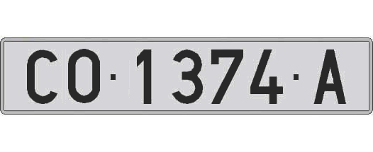 CO1374A matricula larga