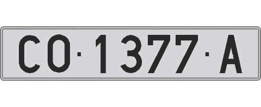 CO1377A matricula larga