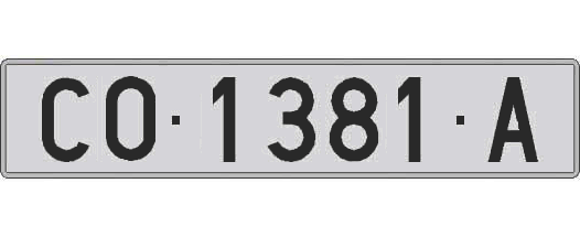 CO1381A matricula larga