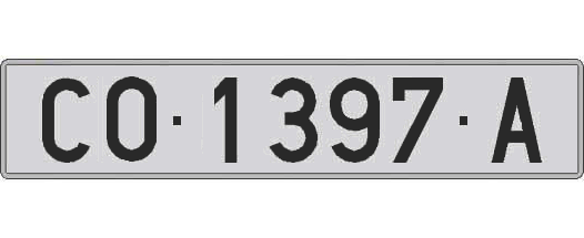 CO1397A matricula larga