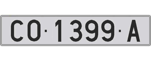CO1399A matricula larga