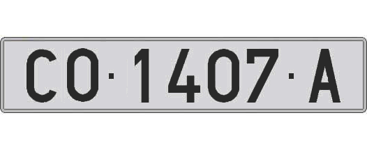 CO1407A matricula larga