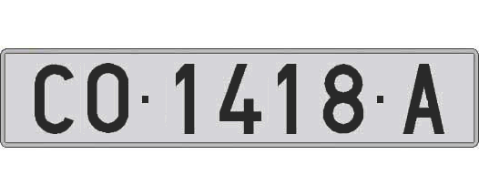 CO1418A matricula larga