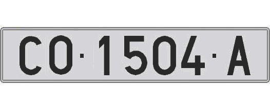 CO1504A matricula larga