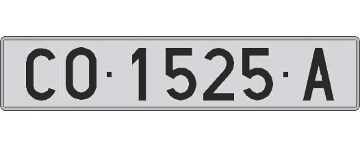 CO1525A matricula larga
