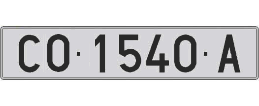 CO1540A matricula larga