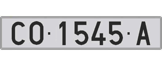CO1545A matricula larga