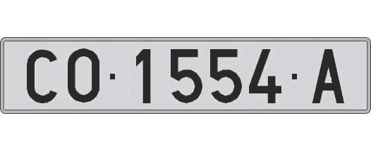 CO1554A matricula larga