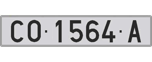 CO1564A matricula larga