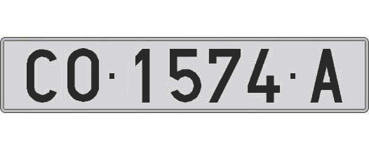 CO1574A matricula larga