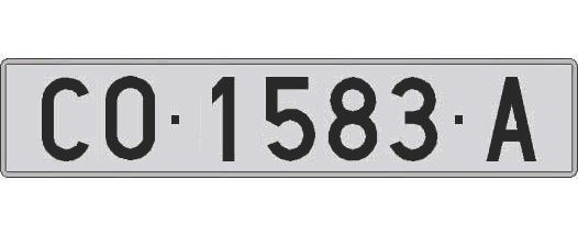 CO1583A matricula larga
