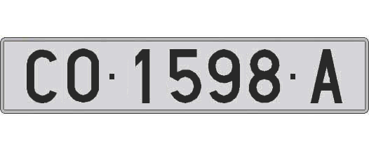 CO1598A matricula larga