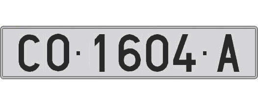 CO1604A matricula larga