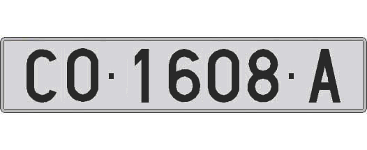 CO1608A matricula larga