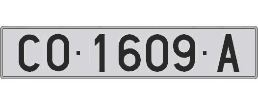 CO1609A matricula larga