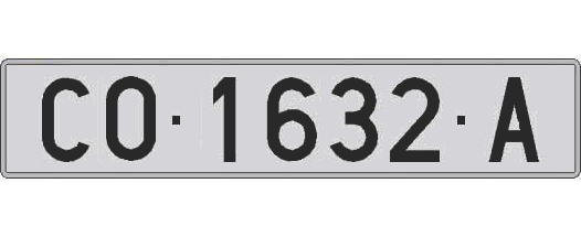 CO1632A matricula larga
