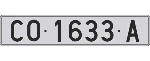 CO1633A matricula larga