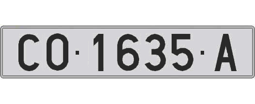 CO1635A matricula larga