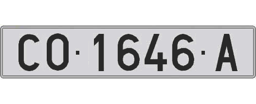 CO1646A matricula larga