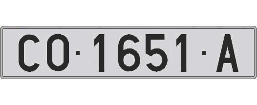 CO1651A matricula larga