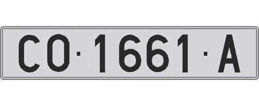 CO1661A matricula larga