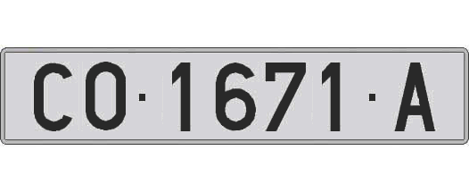 CO1671A matricula larga