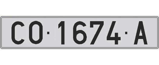 CO1674A matricula larga