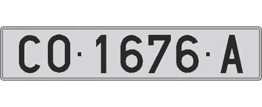 CO1676A matricula larga