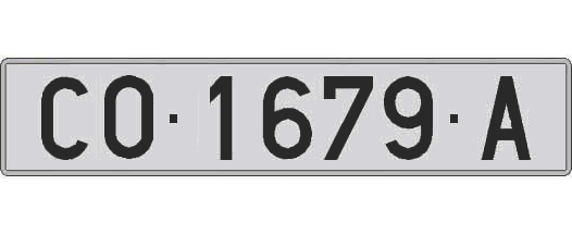 CO1679A matricula larga