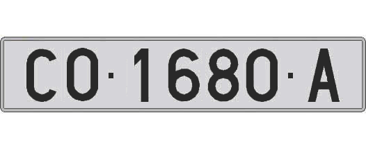 CO1680A matricula larga