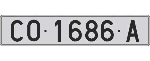 CO1686A matricula larga