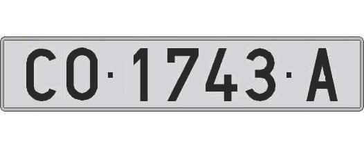CO1743A matricula larga