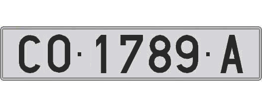 CO1789A matricula larga
