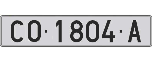 CO1804A matricula larga