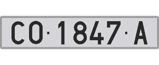 CO1847A matricula larga